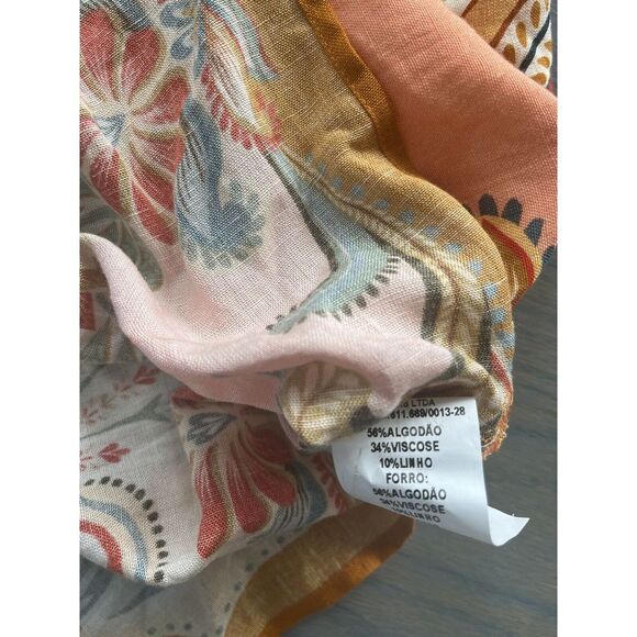 FARM RIO Regata Energies Floral Bandana Scarf Tank Top NWT Linen Blend Pineapple - Picture 9 of 9